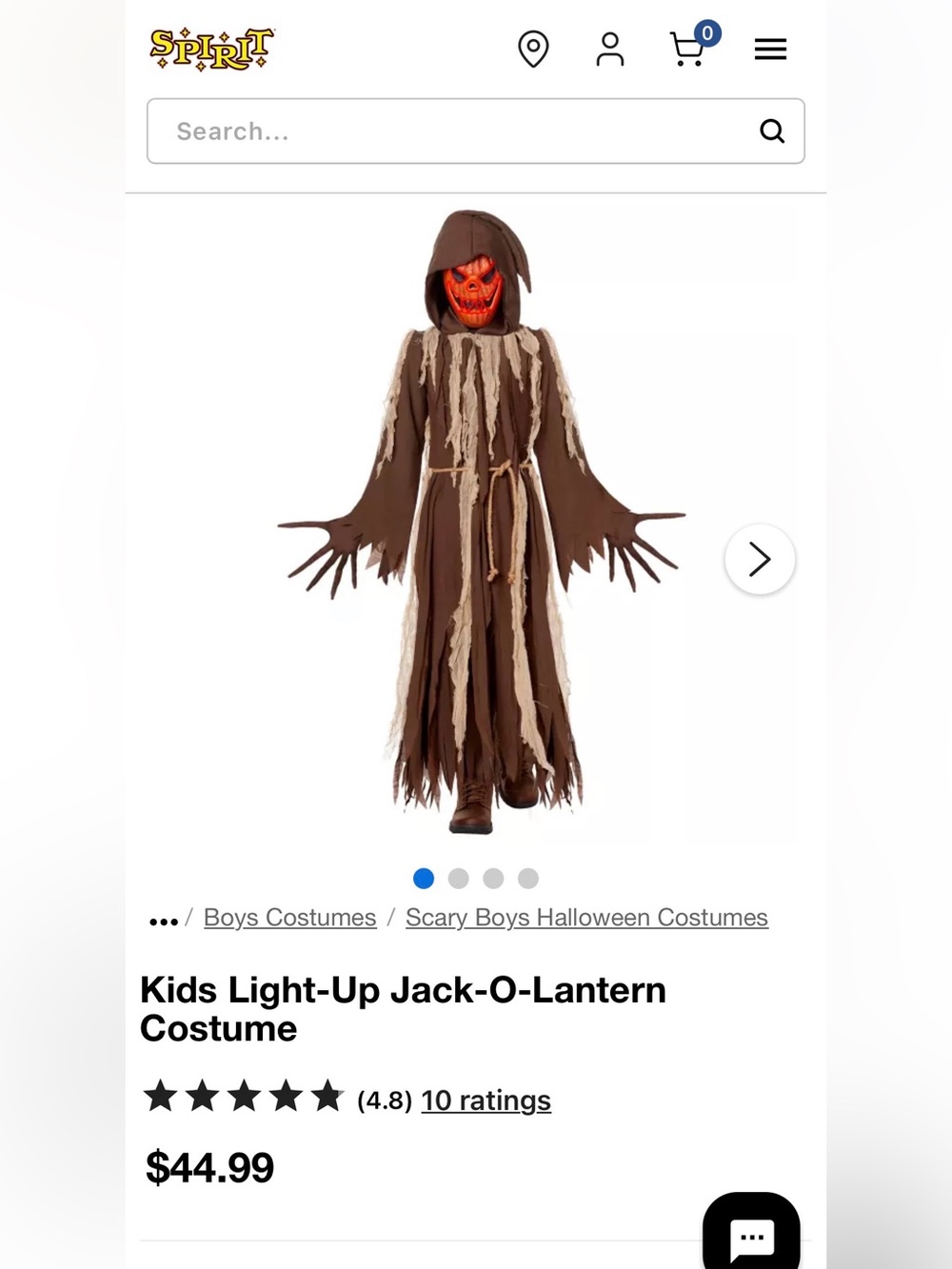 Kids Light-Up Jack-O-Lantern Costume - Brown